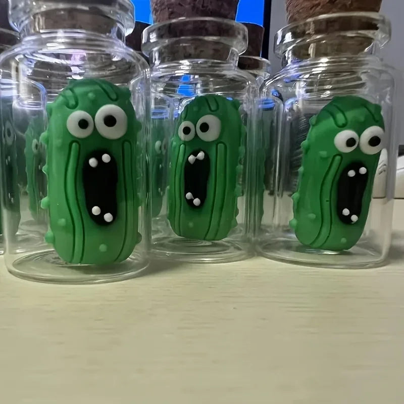 Funny Screaming Cucumber Jar Mini Glass Decorative Gourmet Party Favour Perfect for Multifunctional Home Accents Practical Hooks