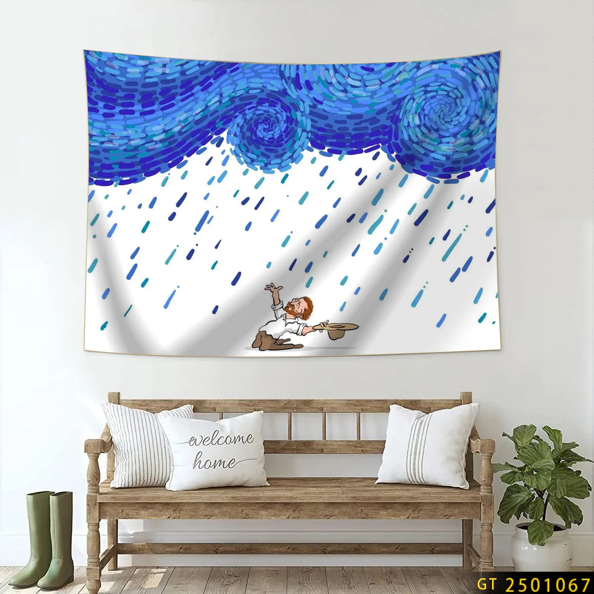 Wall Art Decor  Fabric Tapestry Wall Hanging  Living Room Bedroom Kitchen Dorm Decor Multi  Flag 3D printed pattern