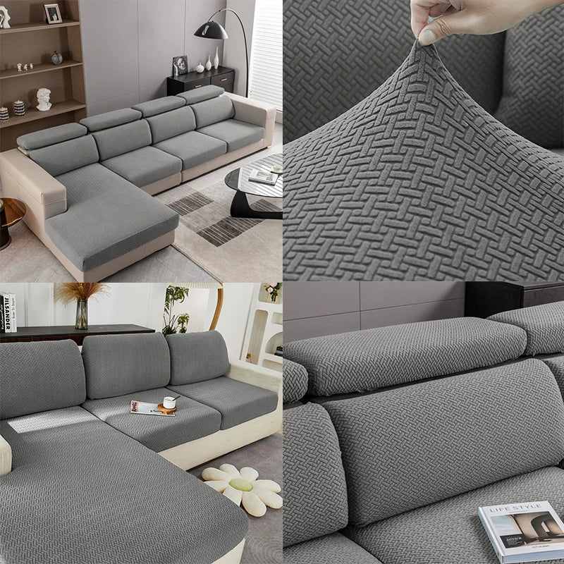 Thick Jacquard Sofa Seat Cushion Cover Funiture Protector Stretch Couch Covers ForLiving Room Removable Seat Slipcover Kids Pets