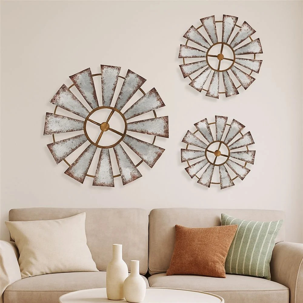 Vintage Wood Windmill Wall Decor Rustic Style Country Theme Windmill Home Decor Unique Hanging Rustic Wall Art Farmhouse Porch