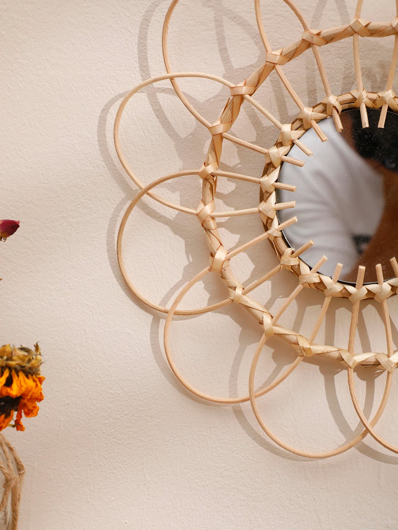 Decorative Mirror Wall Decor Hand Knitting Wall Art Handmade Wall Mirror Room Decors Aesthetic Mirror For Bedroom Living Room