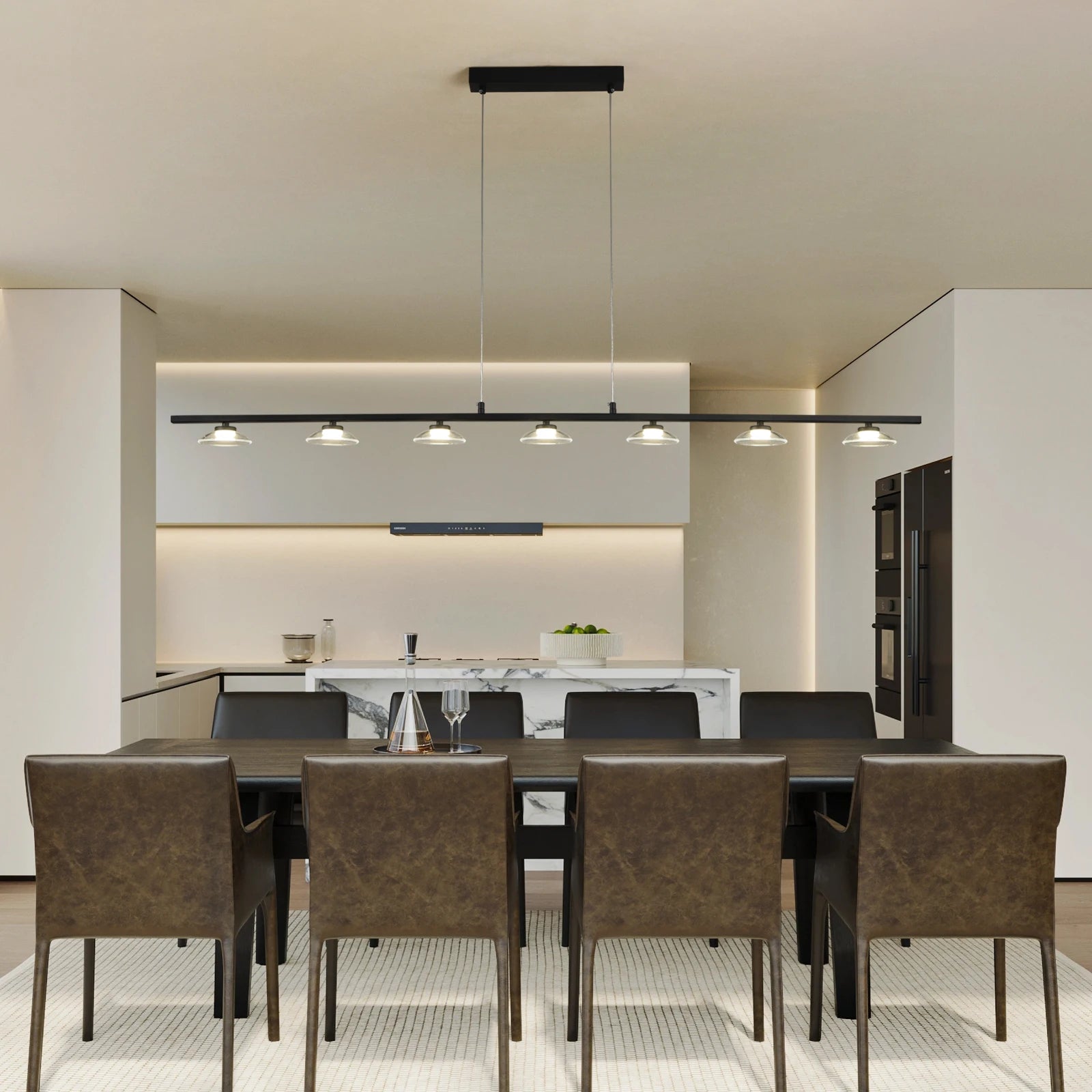 Modern Led Lighting Living Room Long Strip Chandeliers Dining Table Ceiling Lighs Meeting Room Café Bar Lamps Indoor Lamp