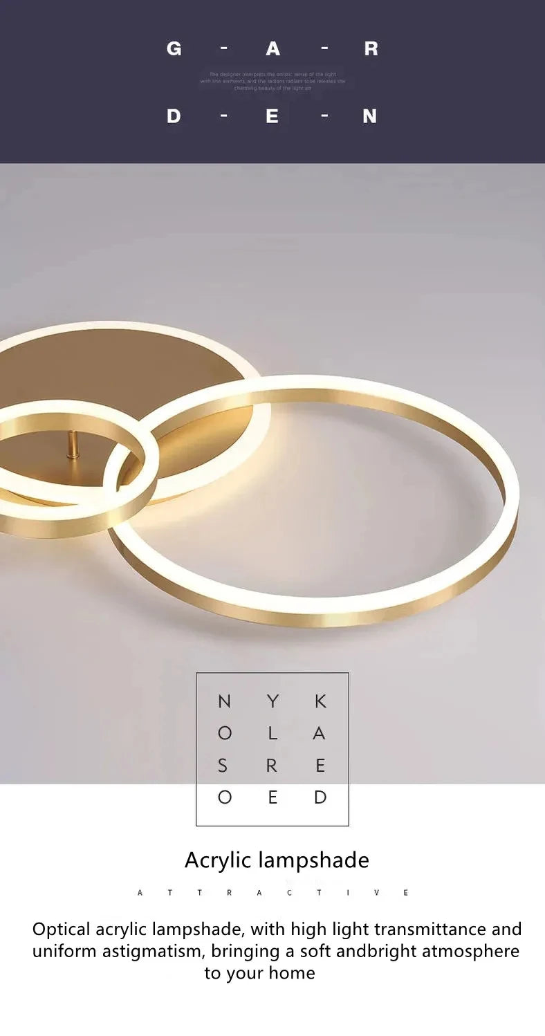 Modern LED Chandelier Lighting For Living Room Bedroom kitchen Study Ceiling Light Indoor Lamp Round Ring Lustre Home Decoration