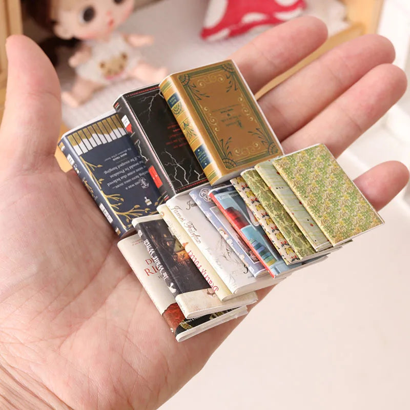 10pcs 1/12 Dollhouse Miniature Mini English Book for Blyth BJD OB11 Doll House Funiture Decor Accessories