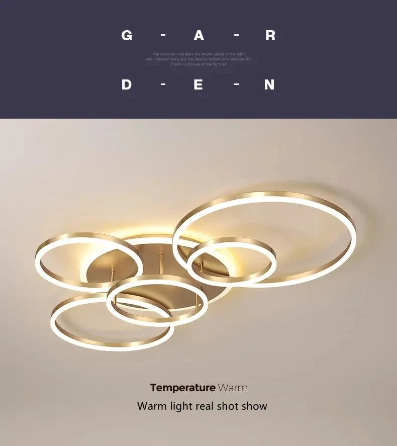Modern LED Chandelier Lighting For Living Room Bedroom kitchen Study Ceiling Light Indoor Lamp Round Ring Lustre Home Decoration