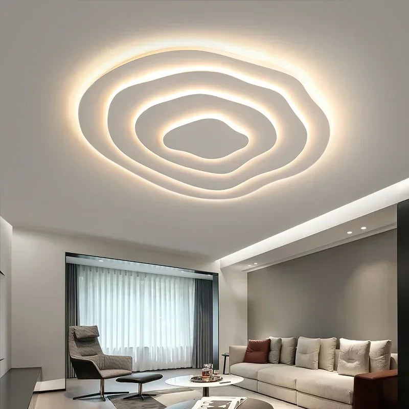 Nordic Corrugated Bedroom Chandeliers Creative Atmosphere Flush Mount Ceiling Light Designer Funiture Living Room Terrace Lamp