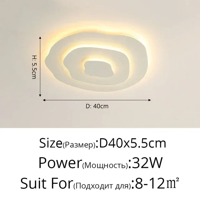 Nordic Corrugated Bedroom Chandeliers Creative Atmosphere Flush Mount Ceiling Light Designer Funiture Living Room Terrace Lamp