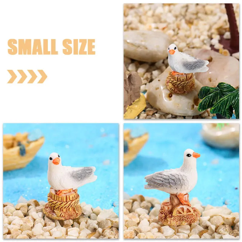 10Pcs Seagull Figurine Ocean Bird Statue Animal Garden Statues Seagull Sculpture Outdoor Decorations Bird Decoration Home Office