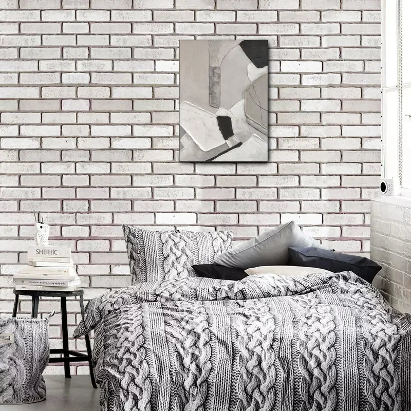 Room Decoration3D Retro Brick Wall Panels, Waterproof Self-Adhesive Wallpaper For Commercial Home Decor - Peel & Stick Textured
