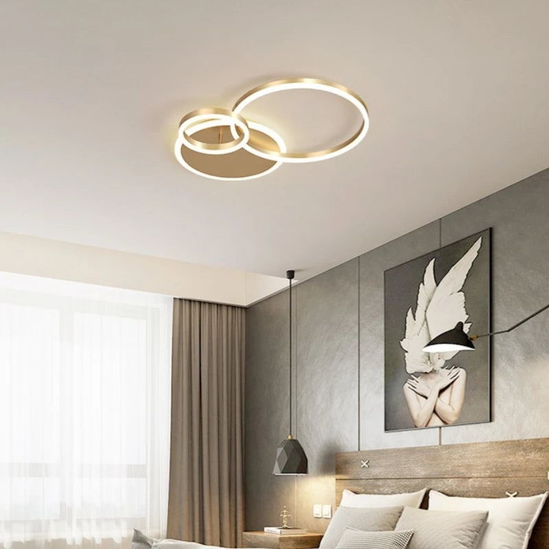 Modern LED Chandelier Lighting For Living Room Bedroom kitchen Study Ceiling Light Indoor Lamp Round Ring Lustre Home Decoration