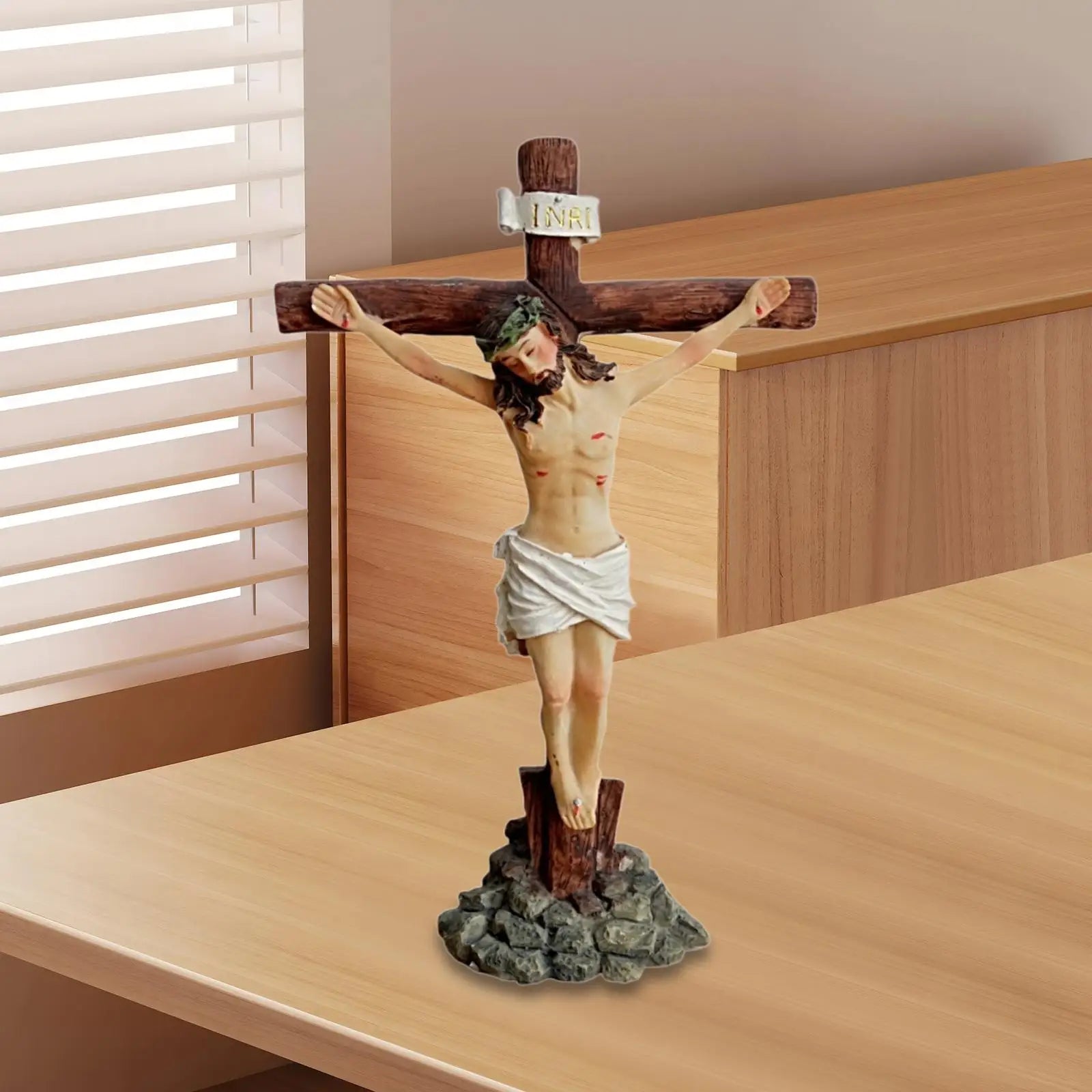 Jesus Crucifix Cross Home Accent Standing Cross for Living Room Home Hotel