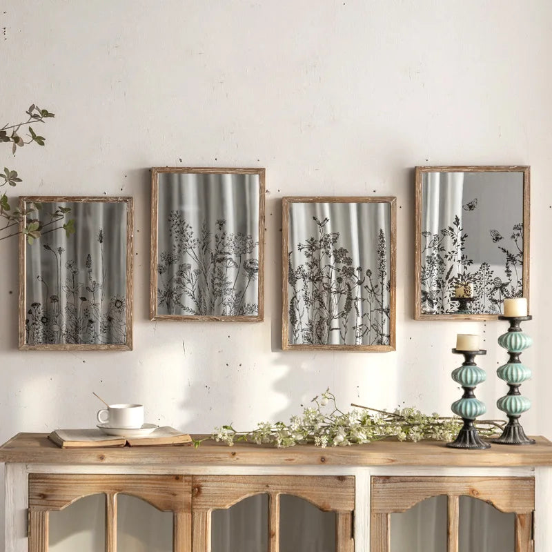 Home Accent Vintage Decoration Hang Panel Eco-friendly Handmade Living Room 3D Embossed Wall Art Metal Wood Wall Decor