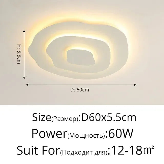 Nordic Corrugated Bedroom Chandeliers Creative Atmosphere Flush Mount Ceiling Light Designer Funiture Living Room Terrace Lamp