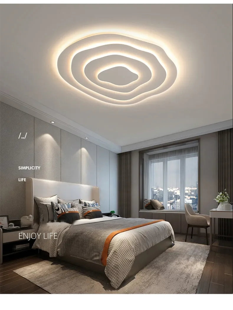 Nordic Corrugated Bedroom Chandeliers Creative Atmosphere Flush Mount Ceiling Light Designer Funiture Living Room Terrace Lamp