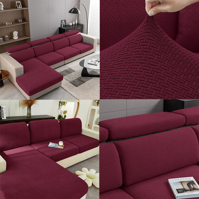 Thick Jacquard Sofa Seat Cushion Cover Funiture Protector Stretch Couch Covers ForLiving Room Removable Seat Slipcover Kids Pets