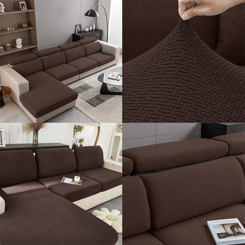 Thick Jacquard Sofa Seat Cushion Cover Funiture Protector Stretch Couch Covers ForLiving Room Removable Seat Slipcover Kids Pets