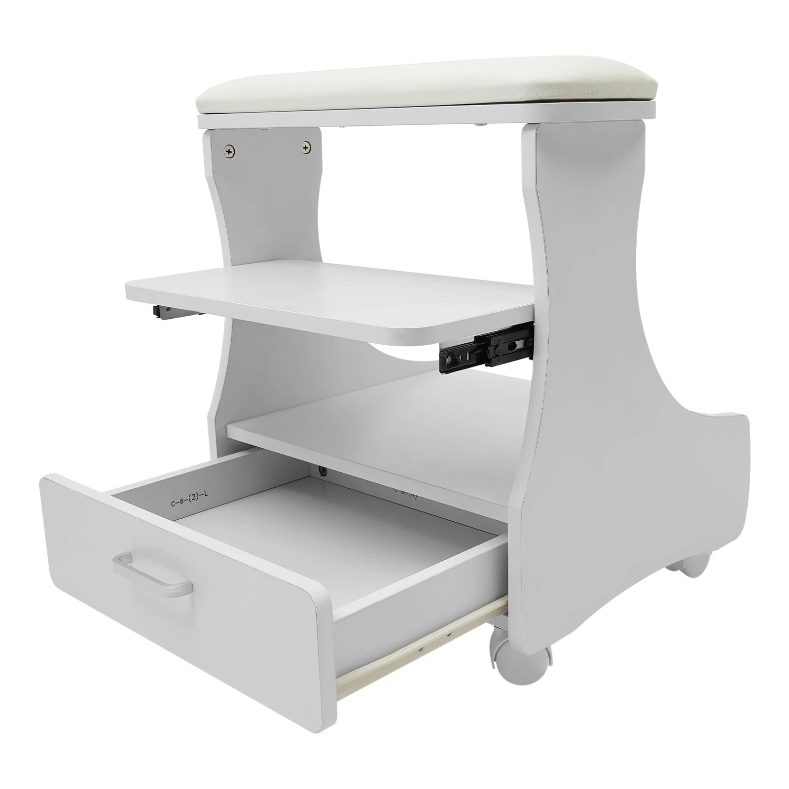 Foot Rest Pedicure Manicure Funiture Trolley for Foot Bath, Footbath Stool with Wheels