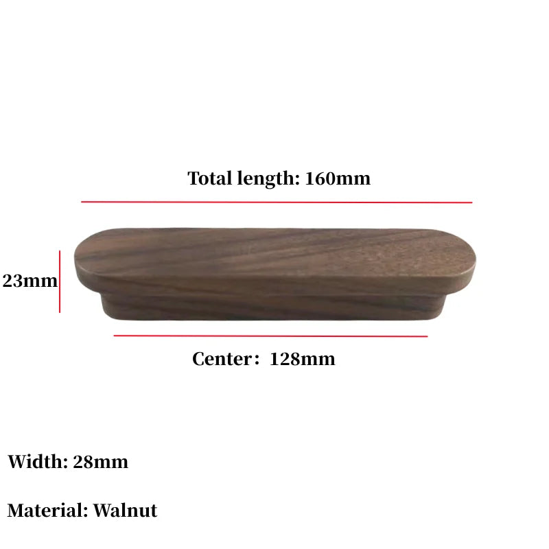 Nordic Wood Furniture Handles OAK  Walnut Knob Wooden T Bar Wardrobe Pulls Luxury Decoration Wooden Funiture Hardware