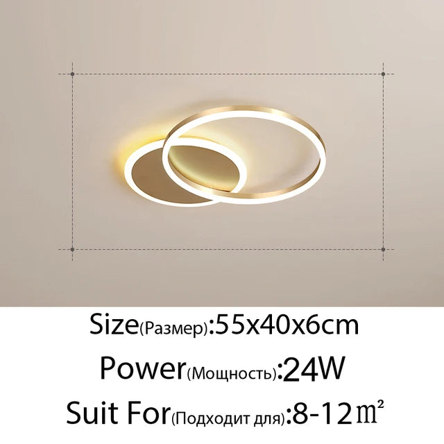 Modern LED Chandelier Lighting For Living Room Bedroom kitchen Study Ceiling Light Indoor Lamp Round Ring Lustre Home Decoration