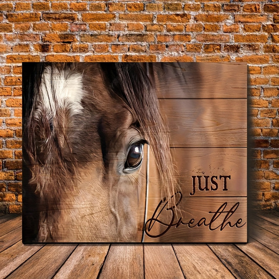1pc Stunning Wooden Framed Canvas Wall Art - Beautiful Horse Portrait, Amazing Eyes, Gift for Horse Lovers, Decorative Artwork for Bedroom, Living Room, and Home Walls - 11.8x15.7inch Framed Print