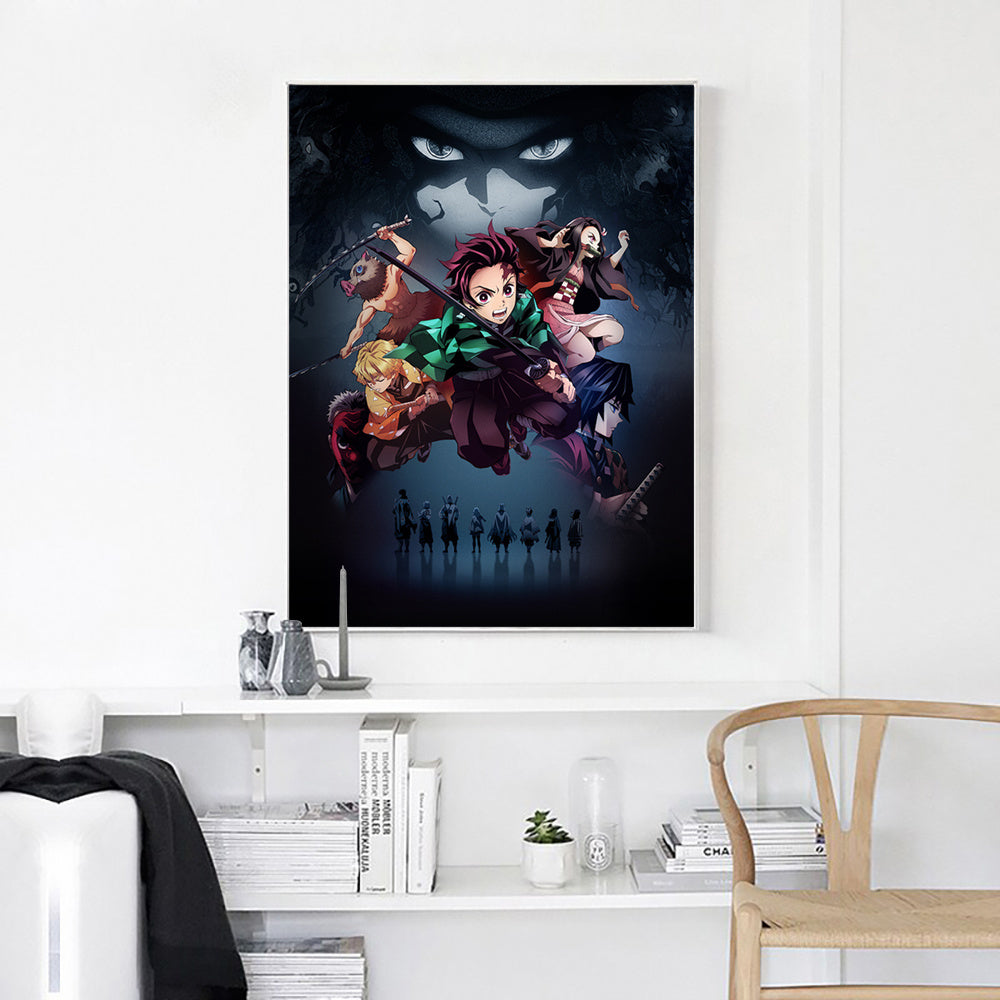 1pc Vibrant Japanese Anime Canvas Print Poster - High-Definition Artwork, Versatile Room Decor, Unique Gift for Anime Fans, Frameless Design, Beautiful Wall Art, Iconic Anime Characters - Perfect for Living Room, Bedroom, Off
