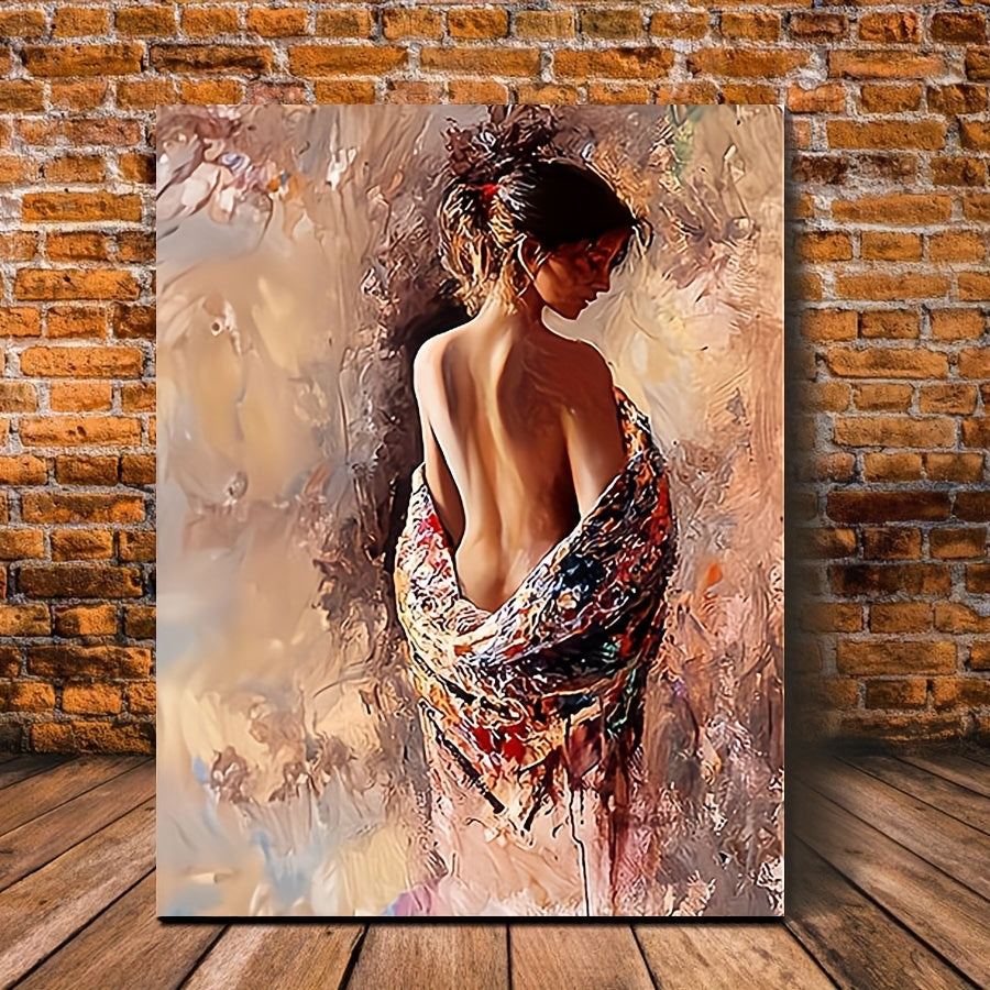 1pc Wood Frame Canvas Painting Beautiful Oil Painting On Canvas Wall Art, Artwork Wall Painting For Bathroom Bedroom Office Living Room Home Wall Decor, Aesthetic Room Decor, 11.8inx15.7inch