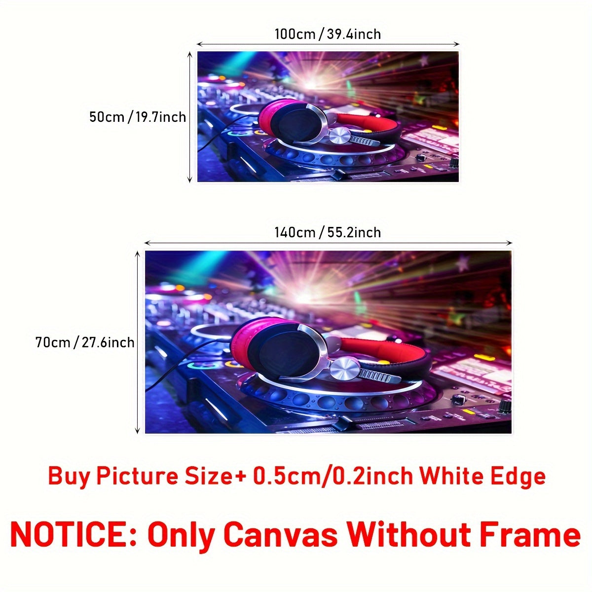 1pc Unframed Musical Theme Canvas Print Poster, DJ Mixer Painting, Canvas Wall Art, Artwork Wall Painting For Bar, Cafe, Gift, Bedroom, Office, Living Room, Wall Decor, Home And Dormitory Decor